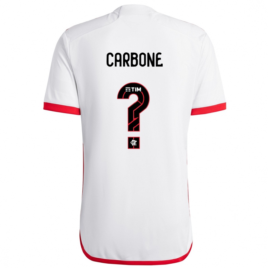 Niño Fútbol Camiseta Carbone #0 Blanco Rojo 2ª Equipación 2024/25 Argentina