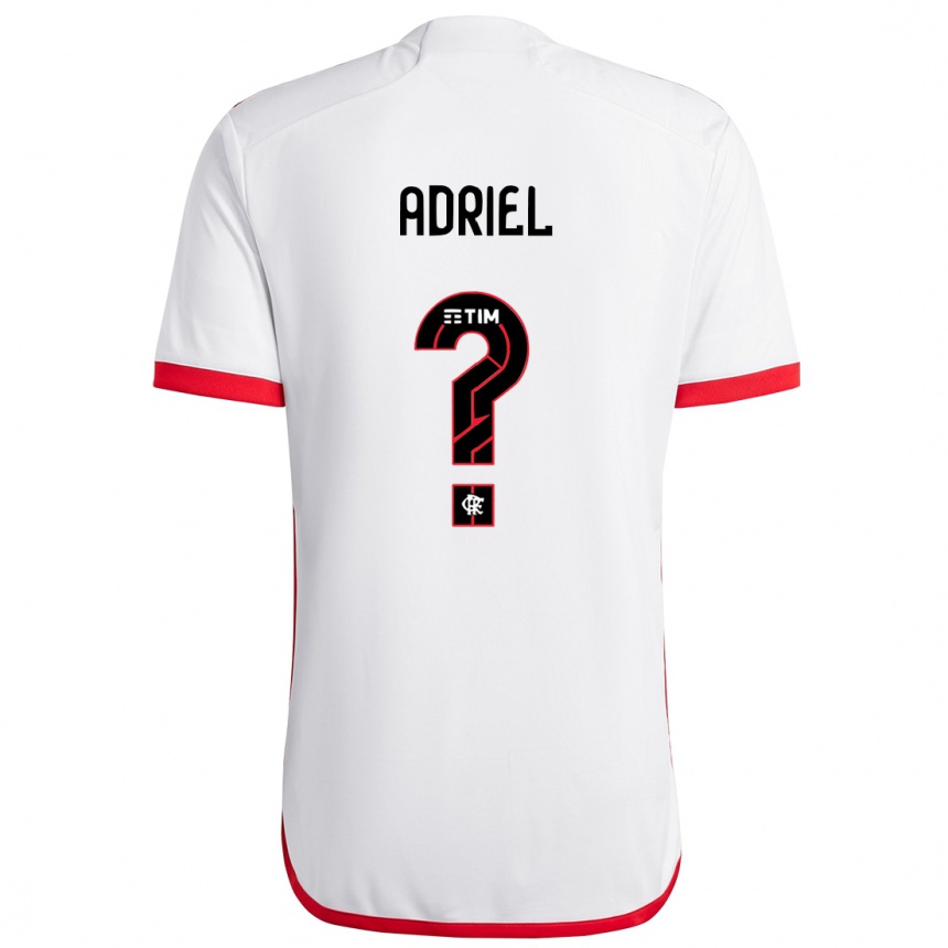 Niño Fútbol Camiseta Adriel #0 Blanco Rojo 2ª Equipación 2024/25 Argentina