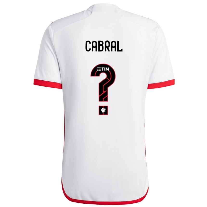 Niño Fútbol Camiseta Daniel Cabral #0 Blanco Rojo 2ª Equipación 2024/25 Argentina