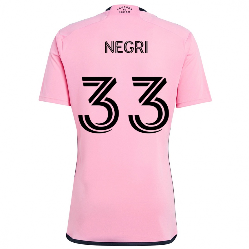 Hombre Fútbol Camiseta Franco Negri #33 Rosa 1ª Equipación 2024/25 Argentina