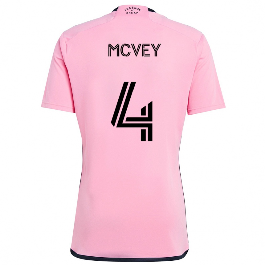 Hombre Fútbol Camiseta Christopher Mcvey #4 Rosa 1ª Equipación 2024/25 Argentina