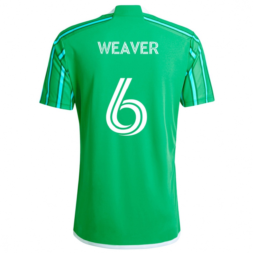 Hombre Fútbol Camiseta Morgan Weaver #6 Verde Blanco 1ª Equipación 2024/25 Argentina