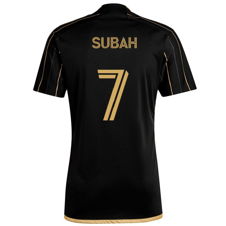 Hombre Fútbol Camiseta Yekeson Subah #7 Oro Negro 1ª Equipación 2024/25 Argentina