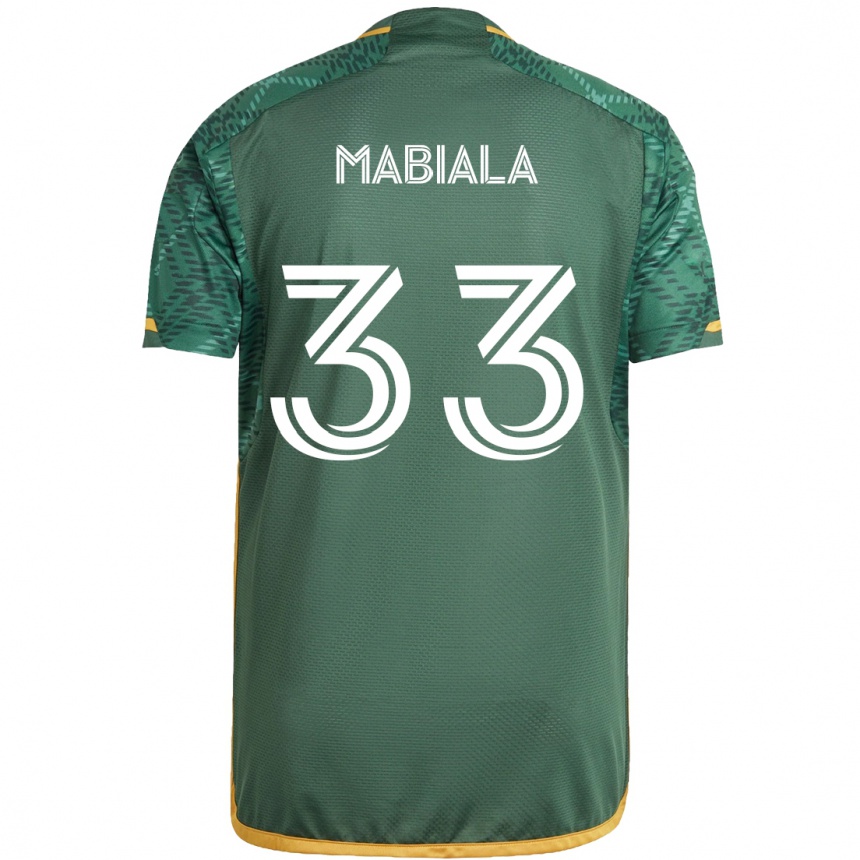 Hombre Fútbol Camiseta Larrys Mabiala #33 Verde Naranja 1ª Equipación 2024/25 Argentina