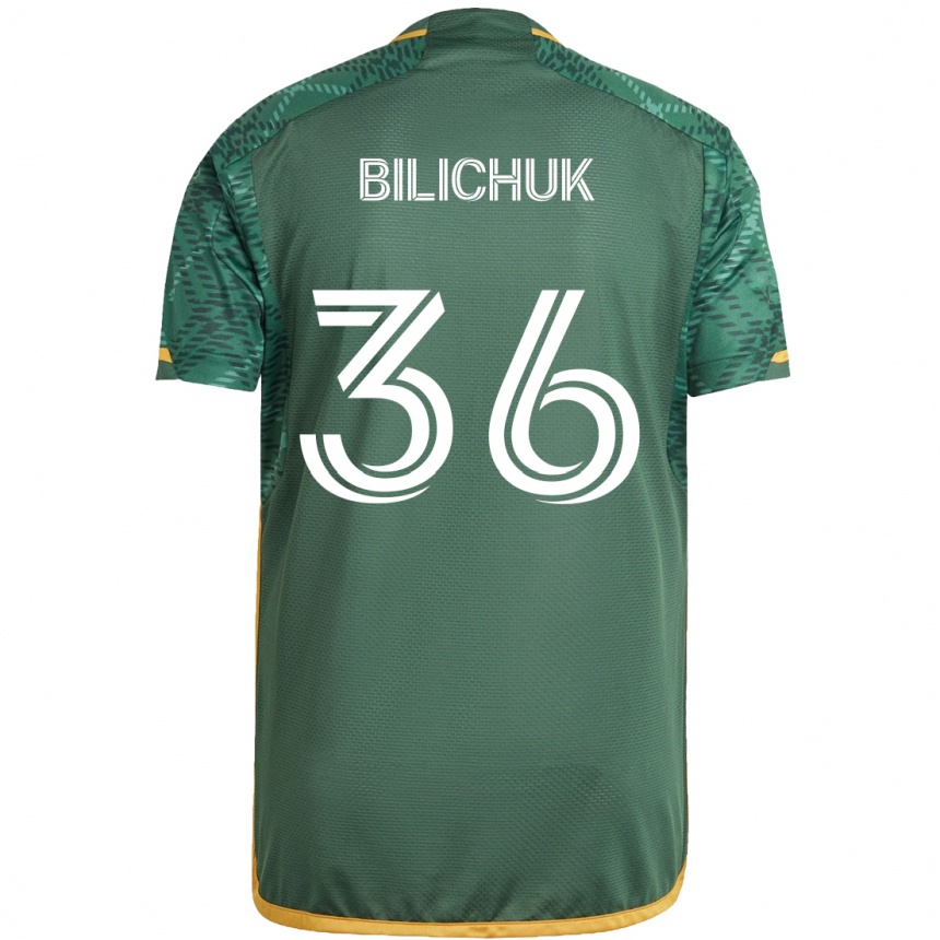 Hombre Fútbol Camiseta Ryan Bilichuk #36 Verde Naranja 1ª Equipación 2024/25 Argentina