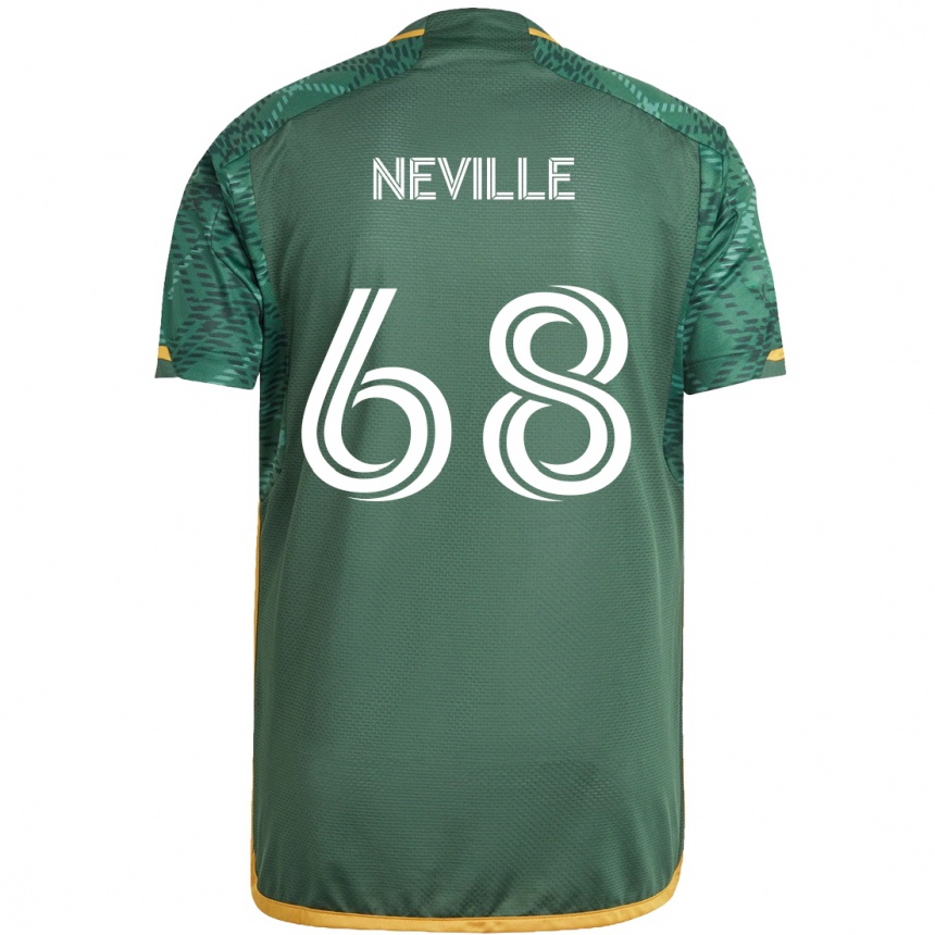 Hombre Fútbol Camiseta Harvey Neville #68 Verde Naranja 1ª Equipación 2024/25 Argentina