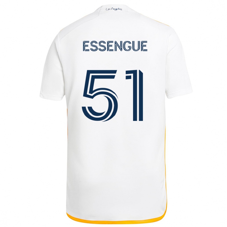 Hombre Fútbol Camiseta Ascel Essengue #51 Blanco Amarillo 1ª Equipación 2024/25 Argentina