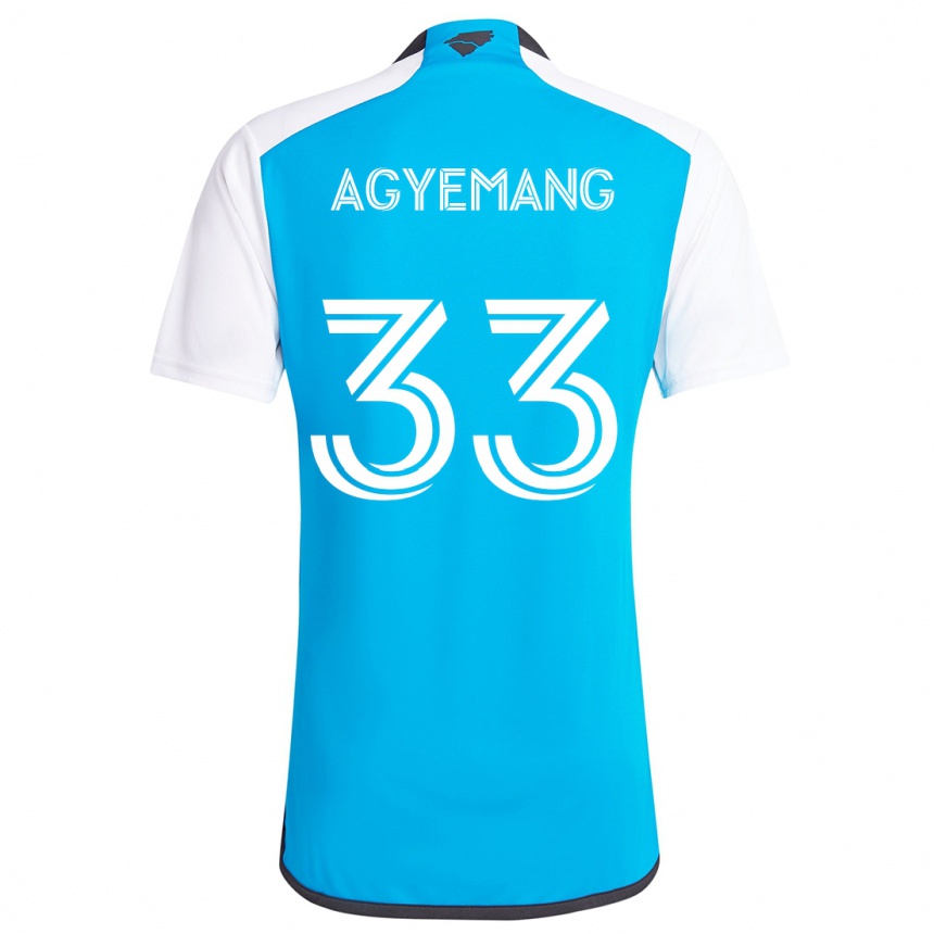 Hombre Fútbol Camiseta Patrick Agyemang #33 Azul Blanco 1ª Equipación 2024/25 Argentina