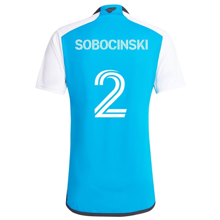 Hombre Fútbol Camiseta Jan Sobocinski #2 Azul Blanco 1ª Equipación 2024/25 Argentina