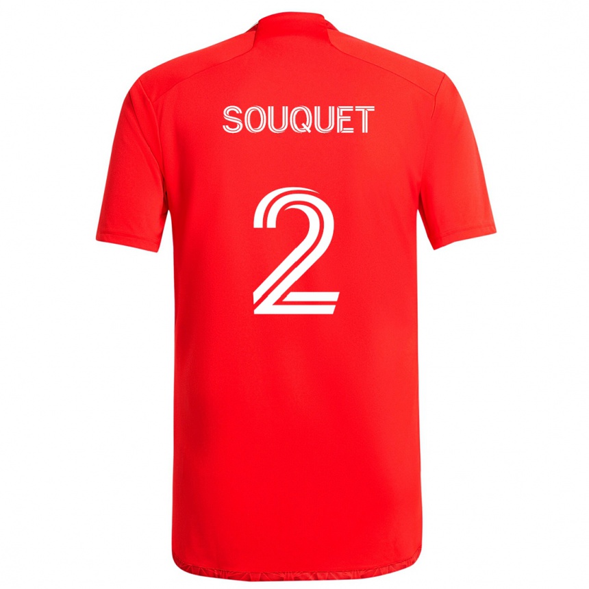 Hombre Fútbol Camiseta Arnaud Souquet #2 Rojo Blanco 1ª Equipación 2024/25 Argentina