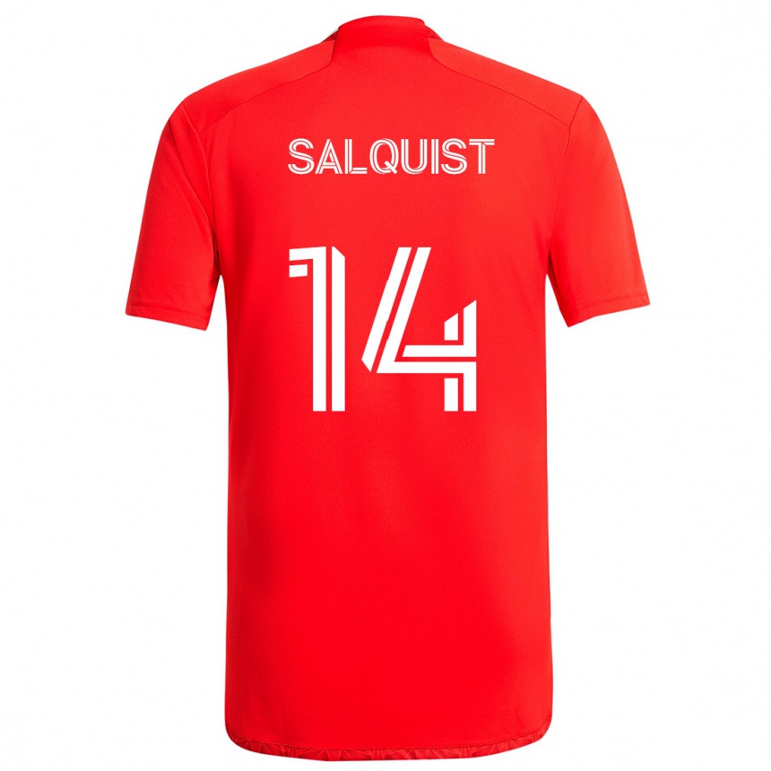 Hombre Fútbol Camiseta Tobias Salquist #14 Rojo Blanco 1ª Equipación 2024/25 Argentina