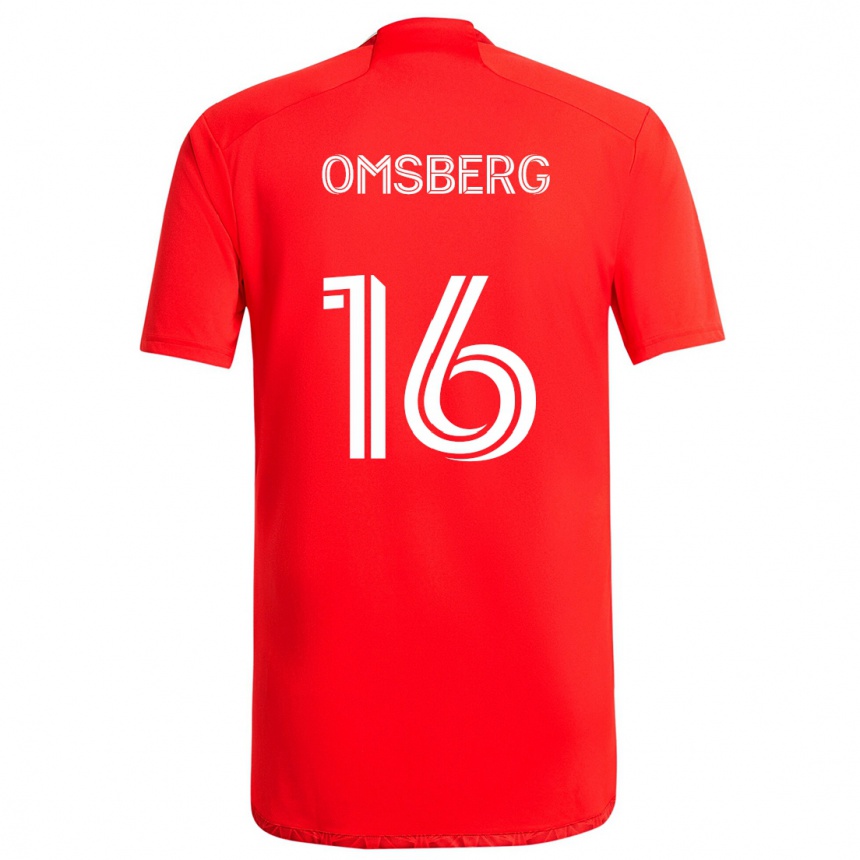 Hombre Fútbol Camiseta Wyatt Omsberg #16 Rojo Blanco 1ª Equipación 2024/25 Argentina