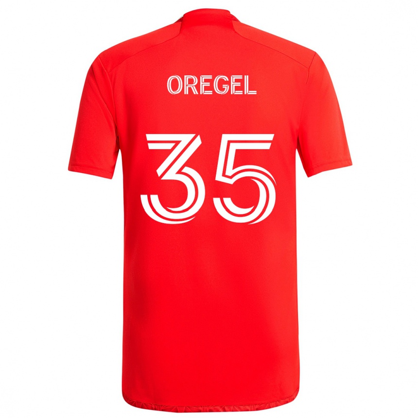 Hombre Fútbol Camiseta Sergio Oregel #35 Rojo Blanco 1ª Equipación 2024/25 Argentina