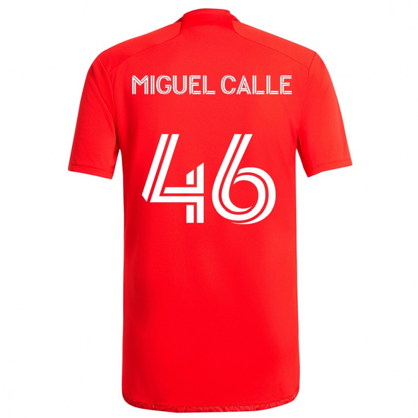 Hombre Fútbol Camiseta Juan Miguel Calle #46 Rojo Blanco 1ª Equipación 2024/25 Argentina