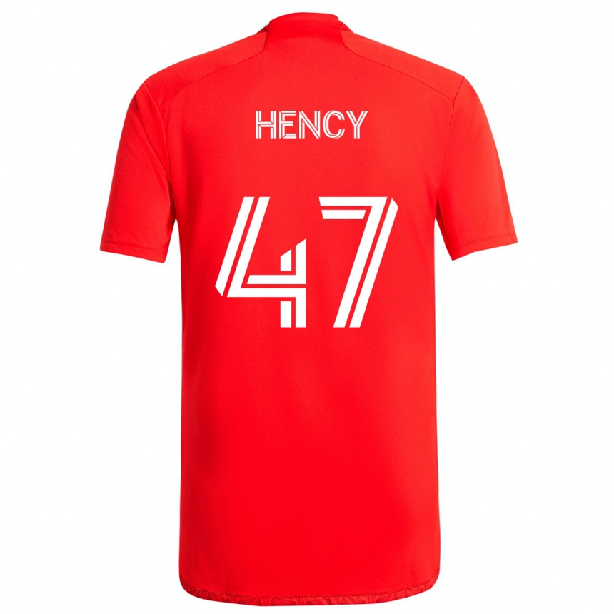 Hombre Fútbol Camiseta Billy Hency #47 Rojo Blanco 1ª Equipación 2024/25 Argentina