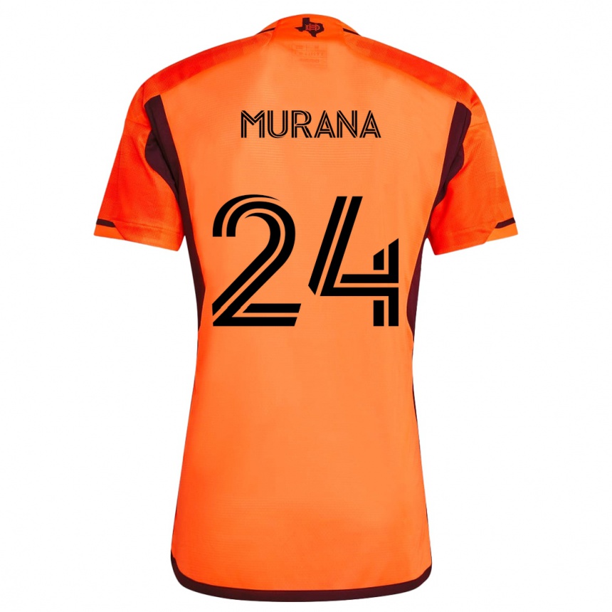 Hombre Fútbol Camiseta Mujeeb Murana #24 Naranja Negro 1ª Equipación 2024/25 Argentina