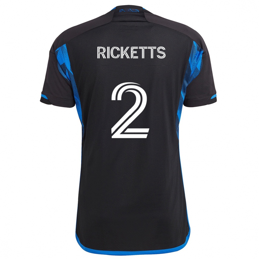 Hombre Fútbol Camiseta Jamar Ricketts #2 Azul Negro 1ª Equipación 2024/25 Argentina