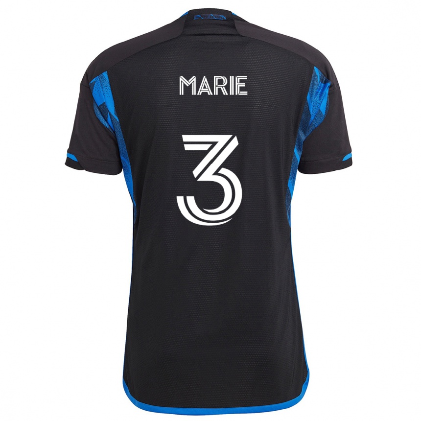 Hombre Fútbol Camiseta Paul Marie #3 Azul Negro 1ª Equipación 2024/25 Argentina