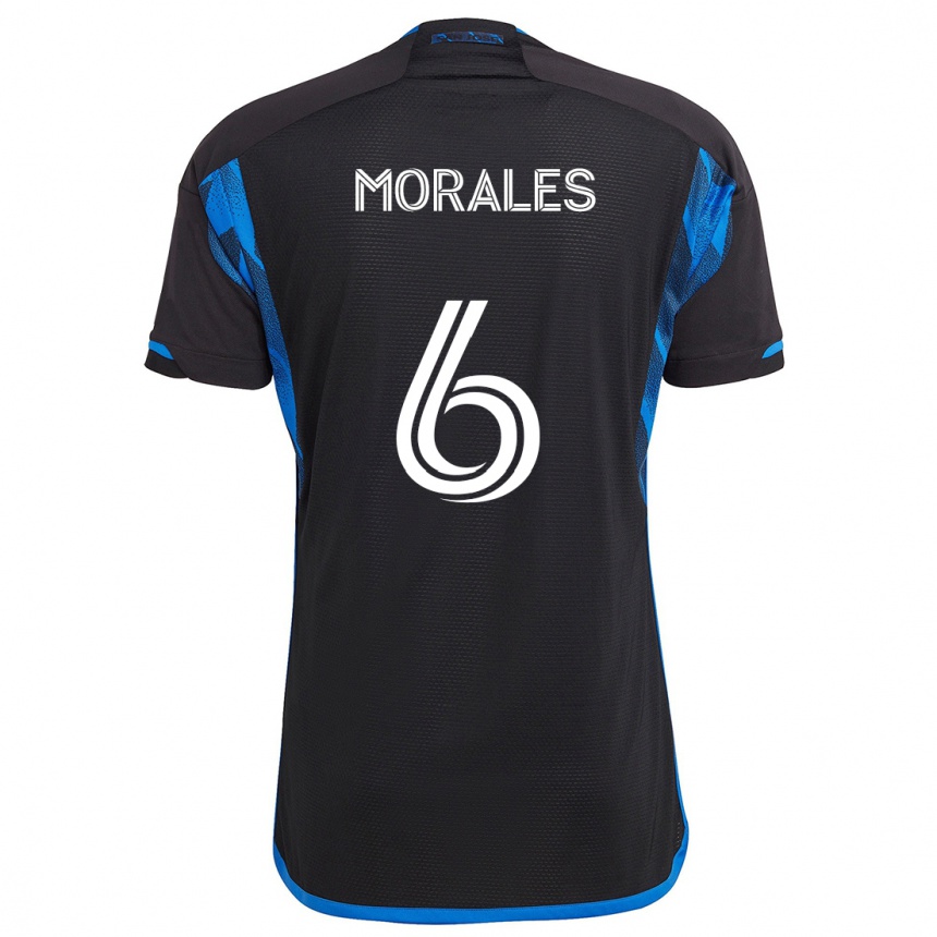 Hombre Fútbol Camiseta Alfredo Morales #6 Azul Negro 1ª Equipación 2024/25 Argentina