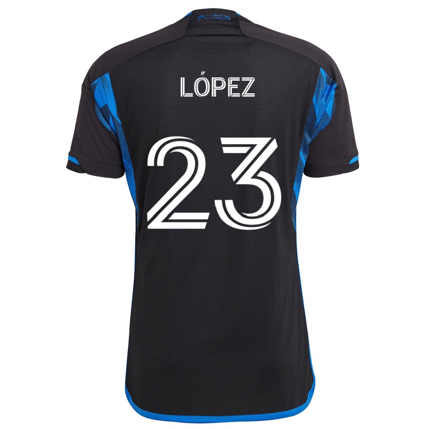 Hombre Fútbol Camiseta Hernán López #23 Azul Negro 1ª Equipación 2024/25 Argentina