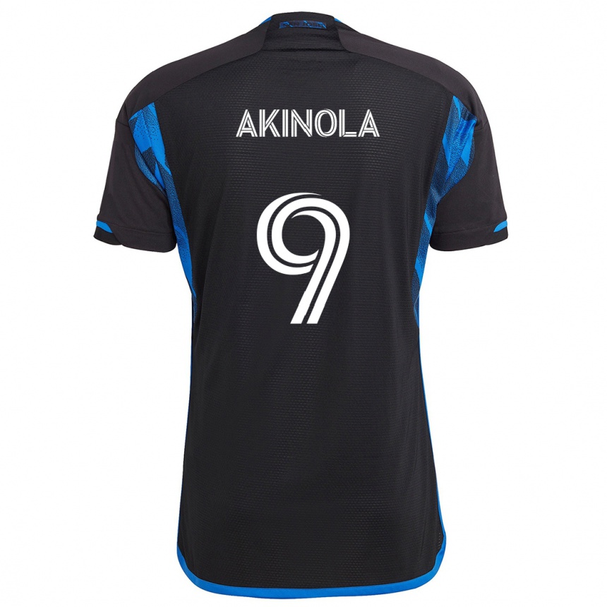 Hombre Fútbol Camiseta Ayo Akinola #9 Azul Negro 1ª Equipación 2024/25 Argentina