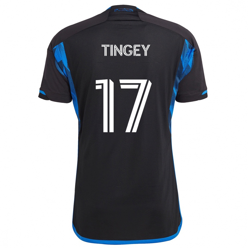 Hombre Fútbol Camiseta Keegan Tingey #17 Azul Negro 1ª Equipación 2024/25 Argentina