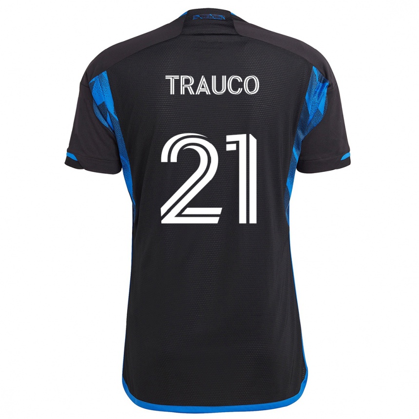 Hombre Fútbol Camiseta Miguel Trauco #21 Azul Negro 1ª Equipación 2024/25 Argentina