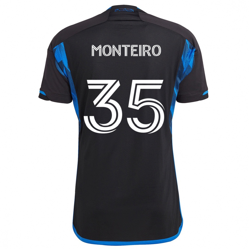 Hombre Fútbol Camiseta Jamiro Monteiro #35 Azul Negro 1ª Equipación 2024/25 Argentina