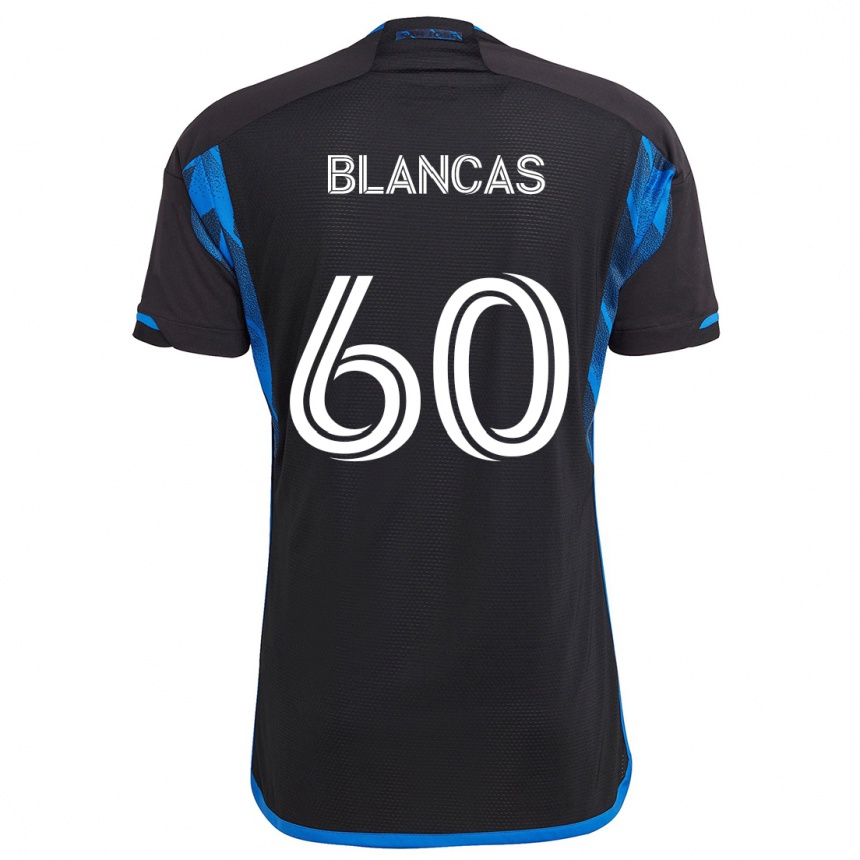 Hombre Fútbol Camiseta Eduardo Blancas #60 Azul Negro 1ª Equipación 2024/25 Argentina