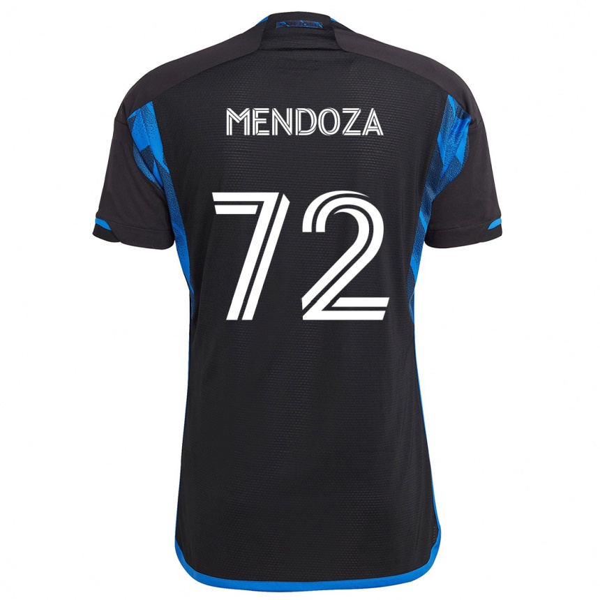 Hombre Fútbol Camiseta Edwyn Mendoza #72 Azul Negro 1ª Equipación 2024/25 Argentina