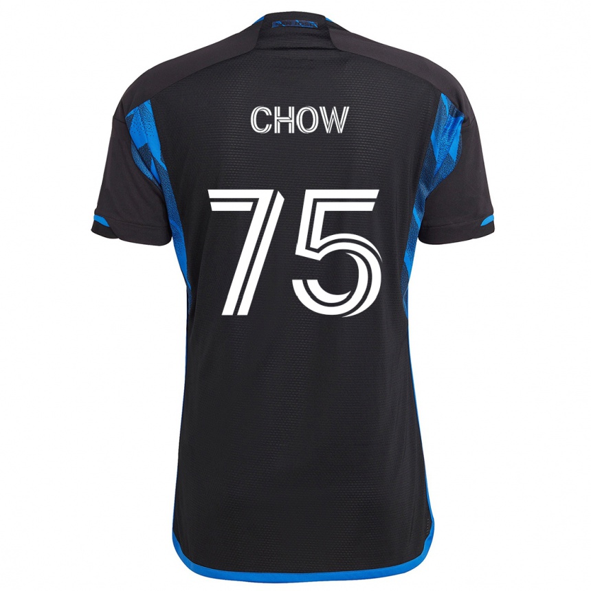 Hombre Fútbol Camiseta Alex Chow #75 Azul Negro 1ª Equipación 2024/25 Argentina