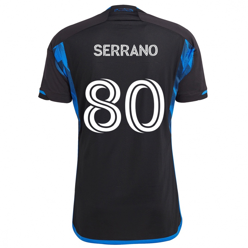 Hombre Fútbol Camiseta David Serrano #80 Azul Negro 1ª Equipación 2024/25 Argentina