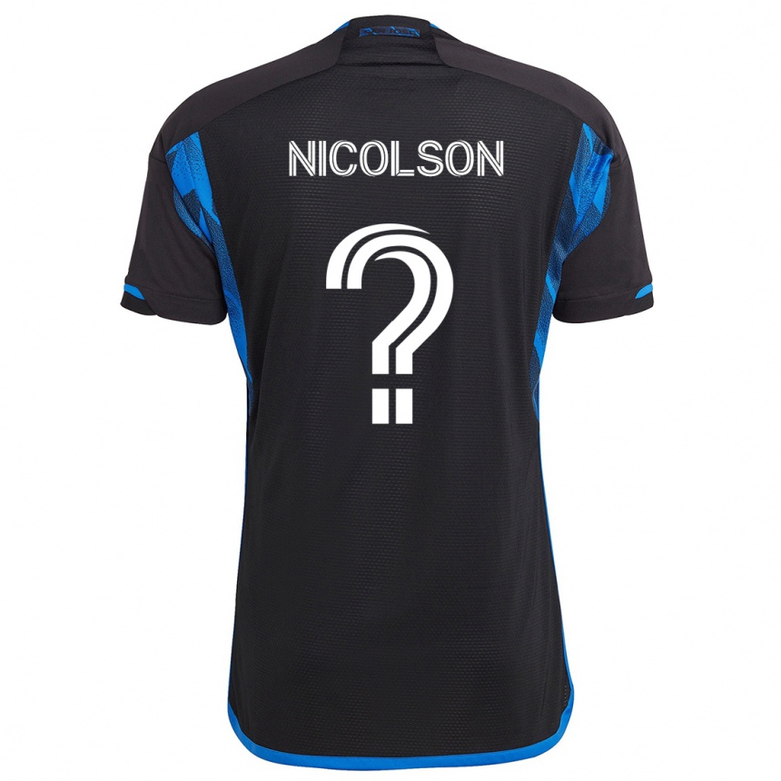 Hombre Fútbol Camiseta John Nicolson #0 Azul Negro 1ª Equipación 2024/25 Argentina