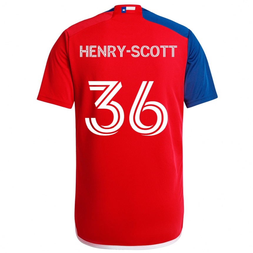 Hombre Fútbol Camiseta Malik Henry-Scott #36 Azul Rojo 1ª Equipación 2024/25 Argentina