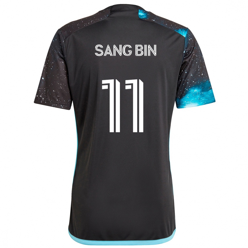 Hombre Fútbol Camiseta Sang-Bin Jeong #11 Azul Negro 1ª Equipación 2024/25 Argentina