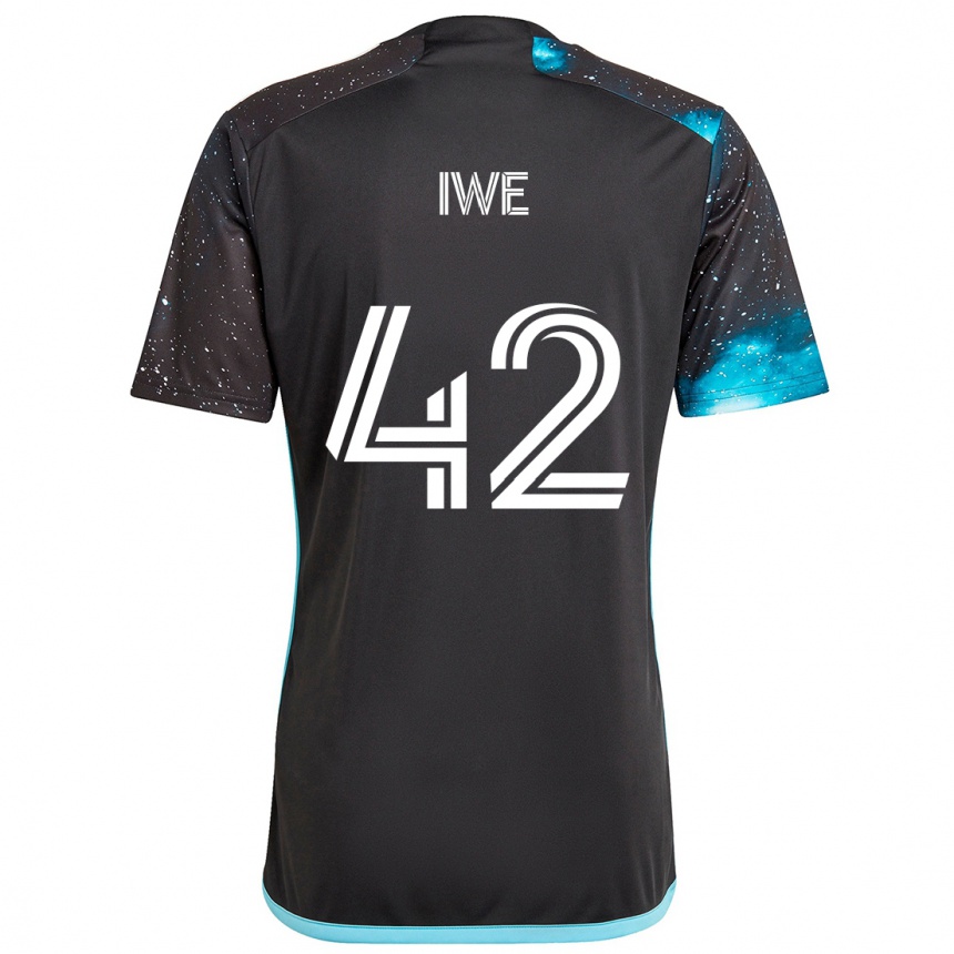 Hombre Fútbol Camiseta Emmanuel Iwe #42 Azul Negro 1ª Equipación 2024/25 Argentina