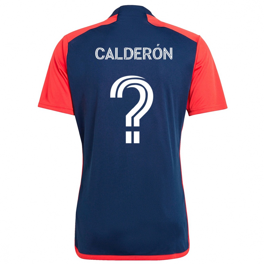 Hombre Fútbol Camiseta Gio Calderón #0 Azul Rojo 1ª Equipación 2024/25 Argentina