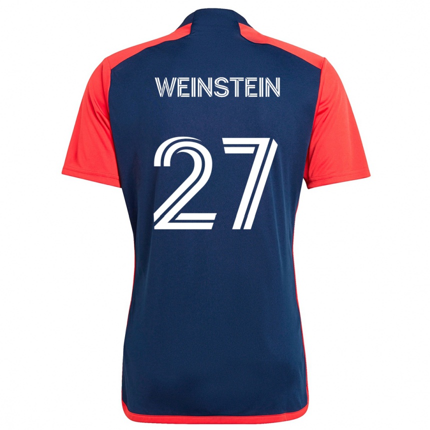 Hombre Fútbol Camiseta Max Weinstein #27 Azul Rojo 1ª Equipación 2024/25 Argentina