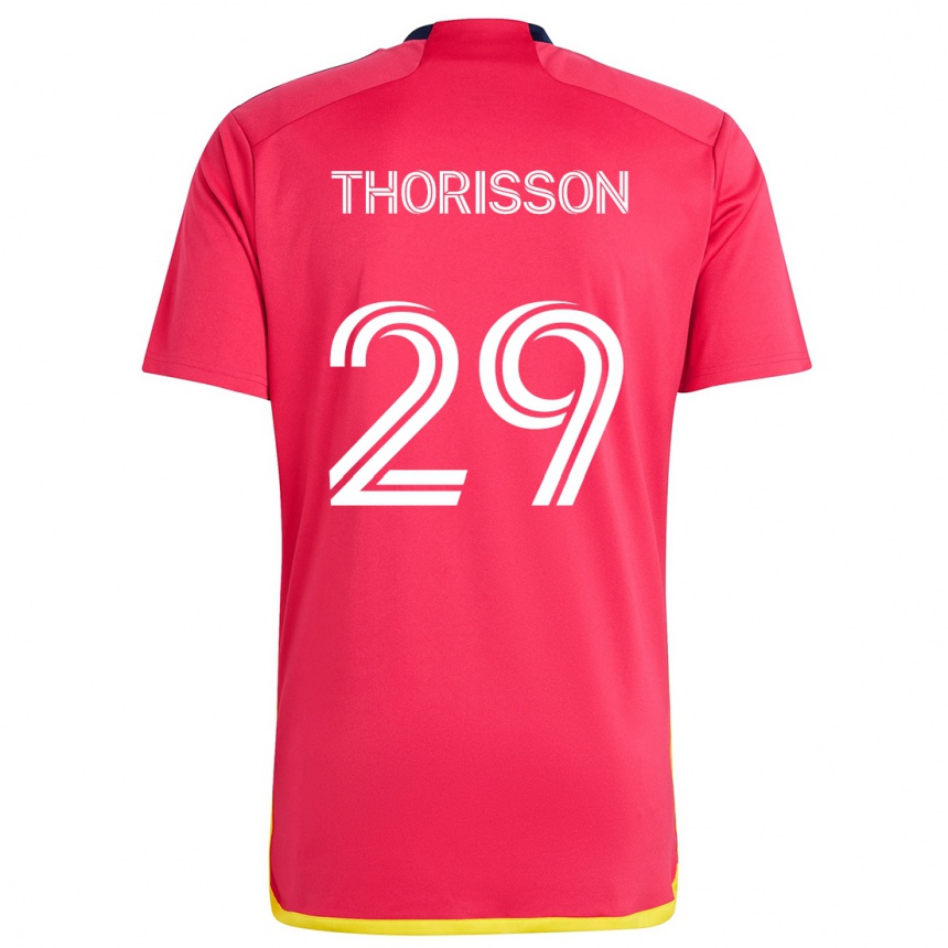 Hombre Fútbol Camiseta Nökkvi Thórisson #29 Rojo Azul 1ª Equipación 2024/25 Argentina