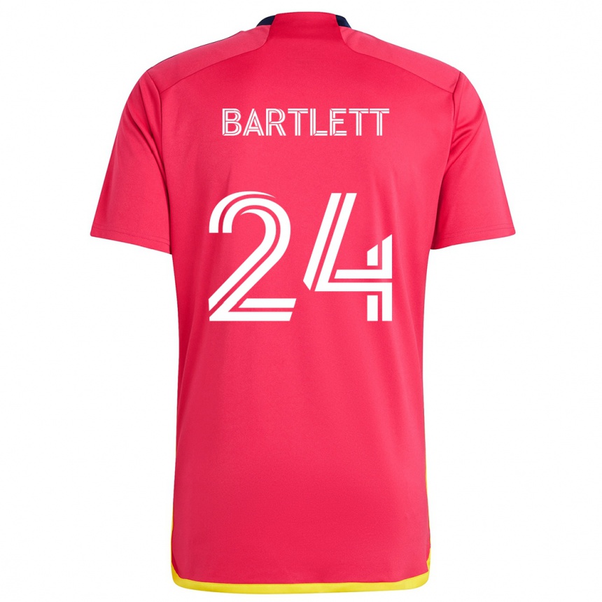 Hombre Fútbol Camiseta Lucas Bartlett #24 Rojo Azul 1ª Equipación 2024/25 Argentina