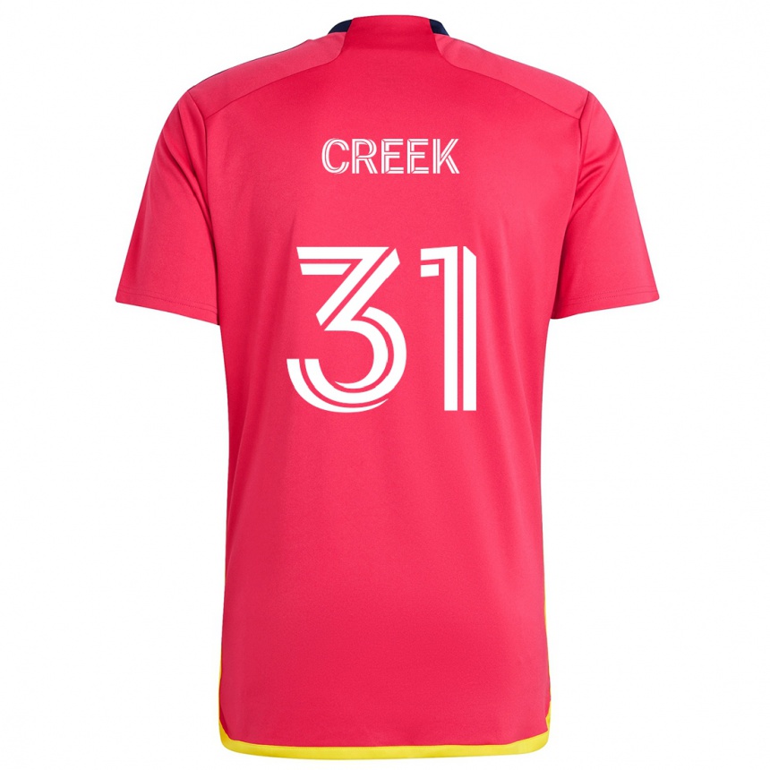 Hombre Fútbol Camiseta Michael Creek #31 Rojo Azul 1ª Equipación 2024/25 Argentina