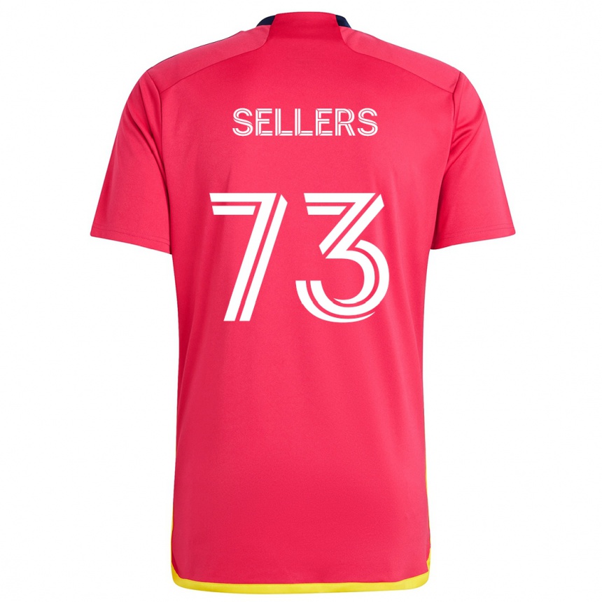 Hombre Fútbol Camiseta Braydon Sellers #73 Rojo Azul 1ª Equipación 2024/25 Argentina