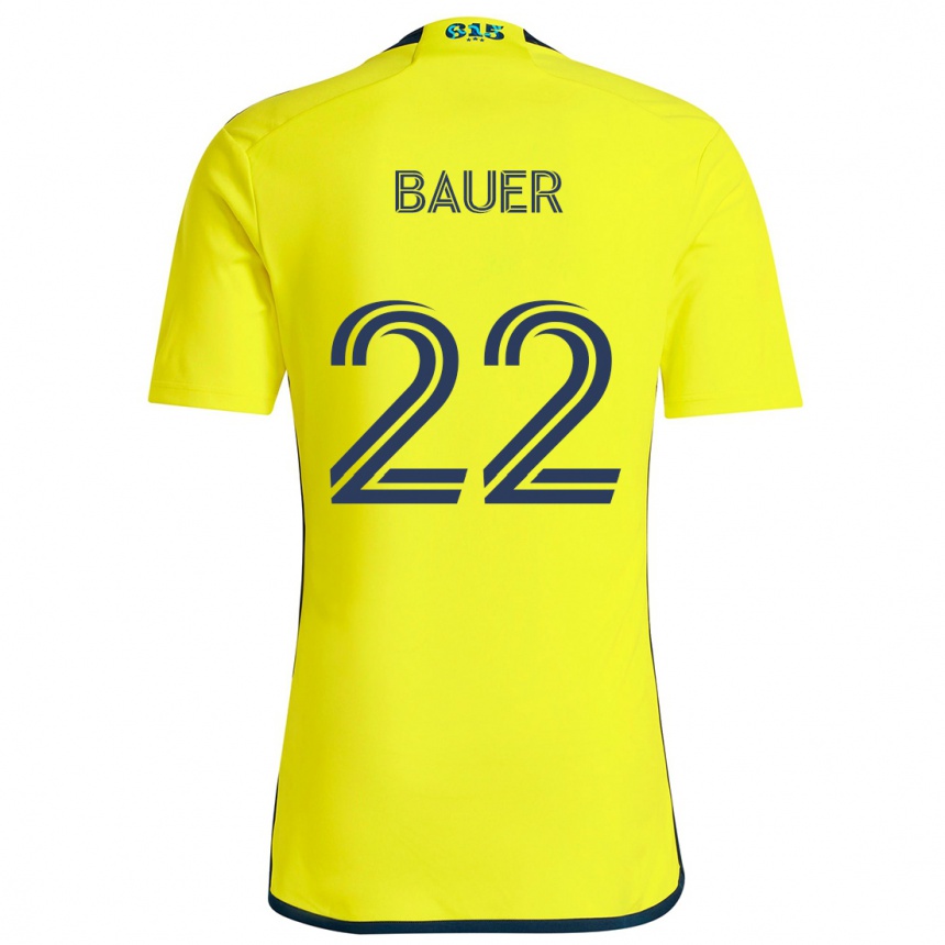 Hombre Fútbol Camiseta Josh Bauer #22 Amarillo Azul 1ª Equipación 2024/25 Argentina