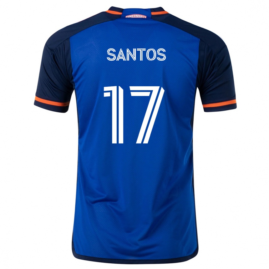 Hombre Fútbol Camiseta Sergio Santos #17 Azul Blanco 1ª Equipación 2024/25 Argentina