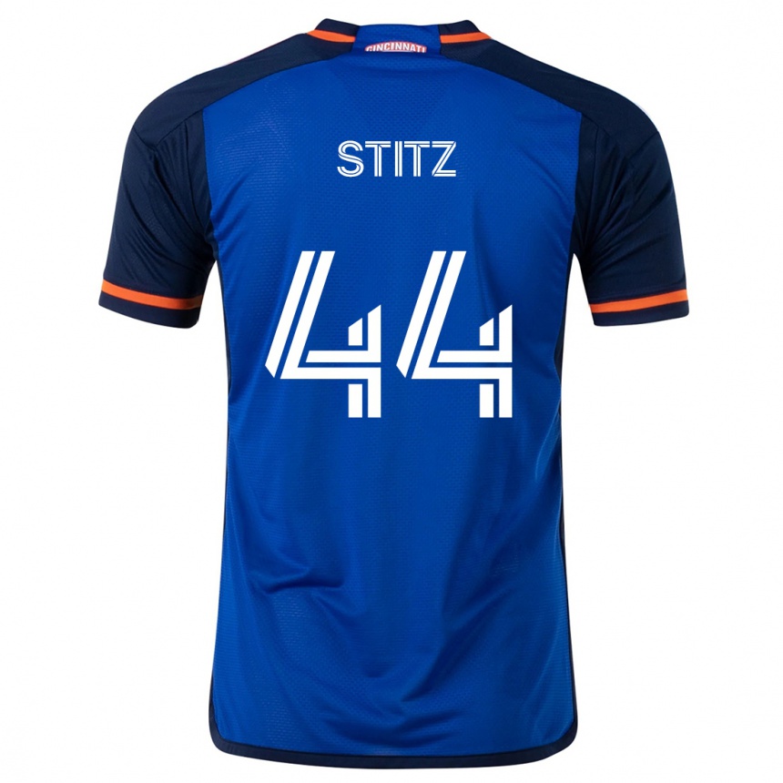 Hombre Fútbol Camiseta Ben Stitz #44 Azul Blanco 1ª Equipación 2024/25 Argentina