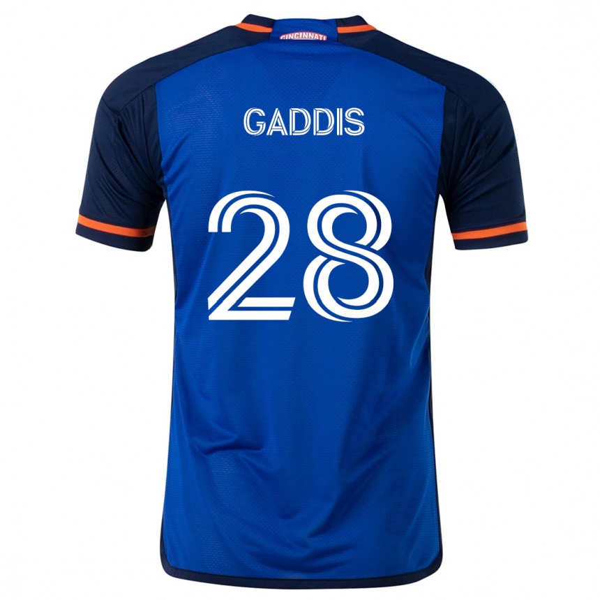 Hombre Fútbol Camiseta Raymon Gaddis #28 Azul Blanco 1ª Equipación 2024/25 Argentina