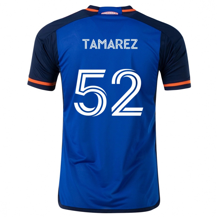 Hombre Fútbol Camiseta Lucas Tamarez #52 Azul Blanco 1ª Equipación 2024/25 Argentina