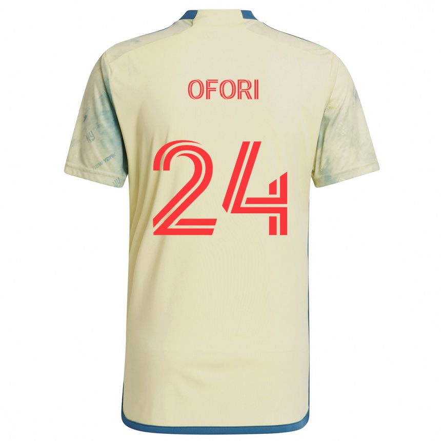 Hombre Fútbol Camiseta Curtis Ofori #24 Amarillo Rojo Azul 1ª Equipación 2024/25 Argentina