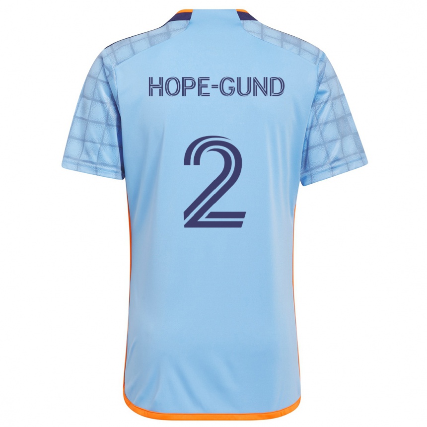 Hombre Fútbol Camiseta Rio Hope-Gund #2 Azul Naranja 1ª Equipación 2024/25 Argentina