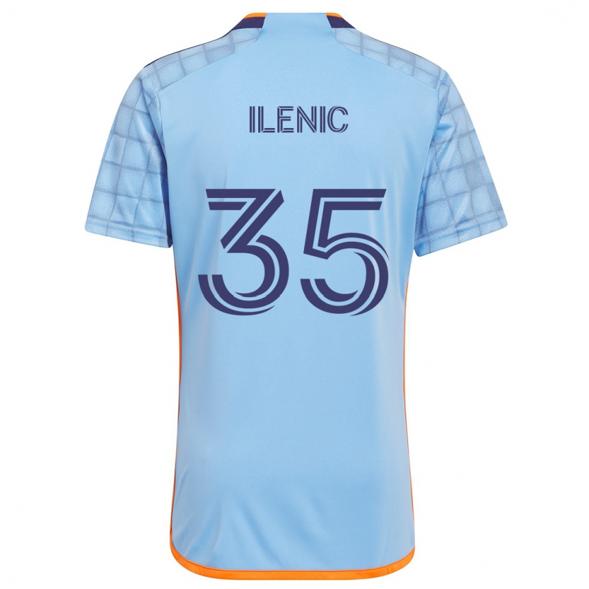 Hombre Fútbol Camiseta Mitja Ilenic #35 Azul Naranja 1ª Equipación 2024/25 Argentina